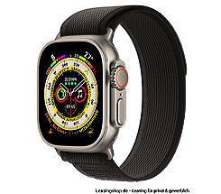 Apple Watch Ultra leasen, neues Design im Titangehäuse 49mm, Trail Loop Schwarz/Grau